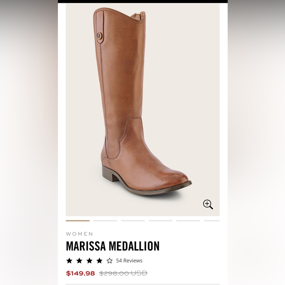 Frye Marissa Medallion Women Boots Cognac Sz 7